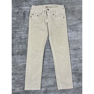 Bebe Corduroy Pants Womens 24 Beige Ankle Skinny Low Rise WD WB Logo Tan USA